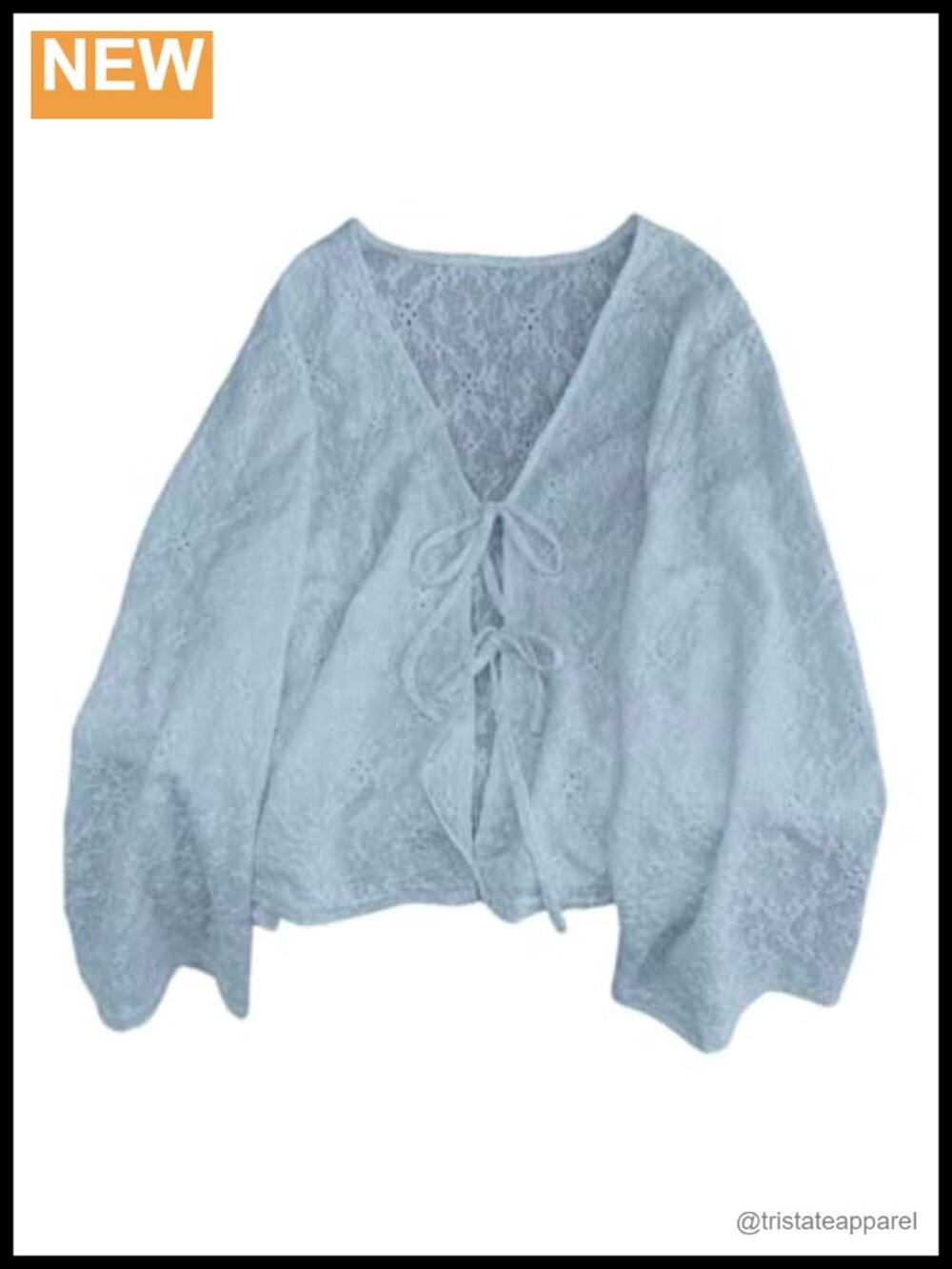 Women's Plus Size V-Neck Peasant Top with Bow Tie Long Sleeve Eyelet Blouse